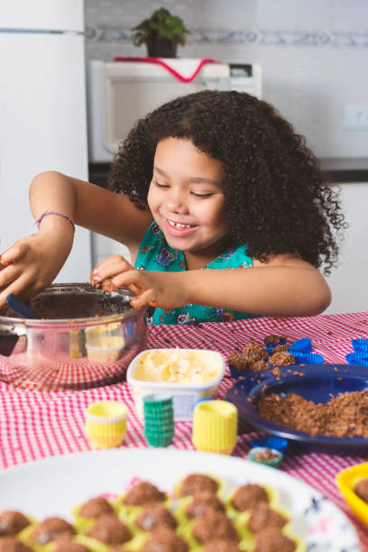 istock Girl making chocolate truffle 874091500