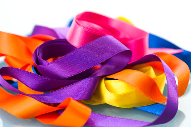 Close Up Colorful Satin Ribbon