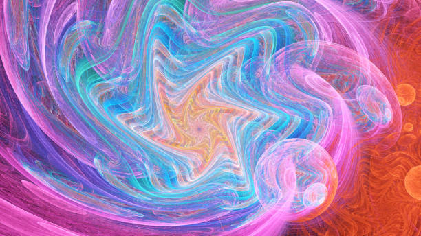 istock Clubs of colored smoke. Displacement time and space. 874094948
