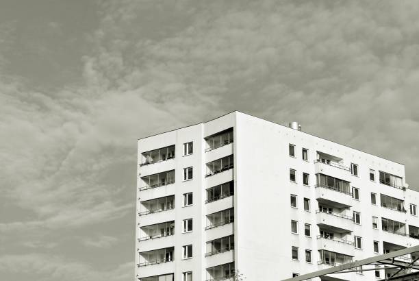 istock Modern,luxury apartment building. Black and white. 874095190