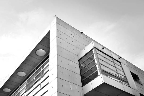 istock Glass windows of office building. Black and white. 874095712