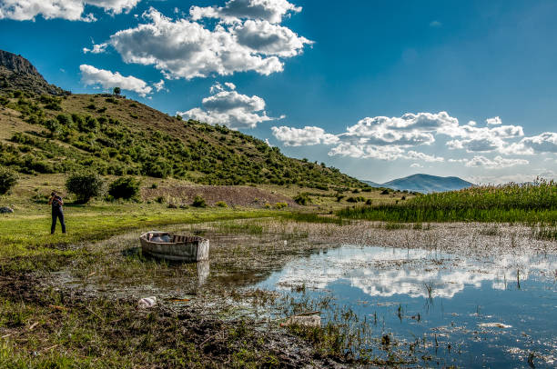 Afyon - Turkey. May 26, 2013. The sunset in Karamik Lake.