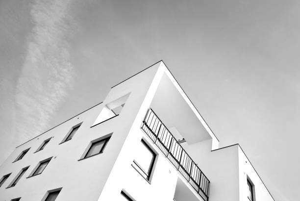 istock Modern,luxury apartment building. Black and white. 874098988