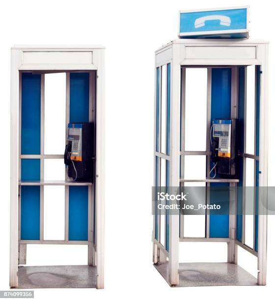 Vintage Phonebooths Stock Photo - Download Image Now - Telephone Booth, USA, Old