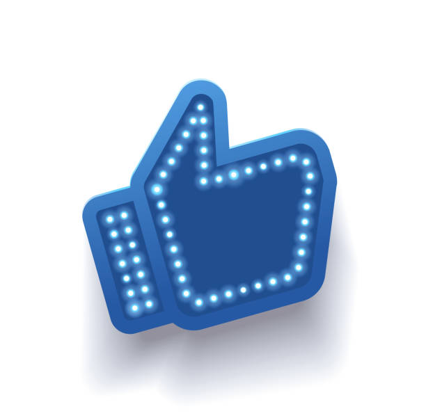 Icon like social network. Hand, big finger up on white background. I like it! Icon like social network. Hand, big finger up on white background. I like it! facebook f8 stock illustrations