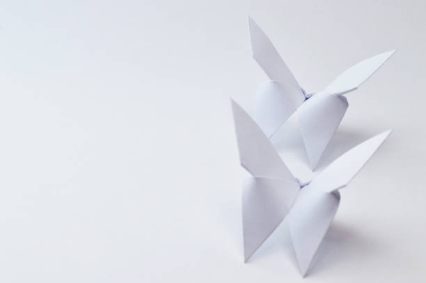 istock origami butterflies close up on white background 874102520