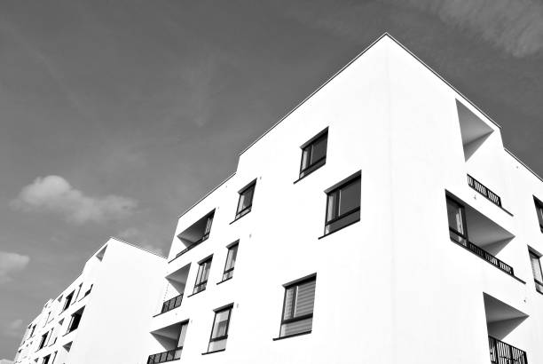 istock Modern,luxury apartment building. Black and white. 874103496