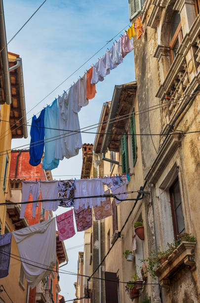 istock Rovinj houses in back street 874106612