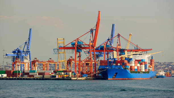 istock Cargo sea port. Sea cargo cranes. Sea. Container ship. 874111032