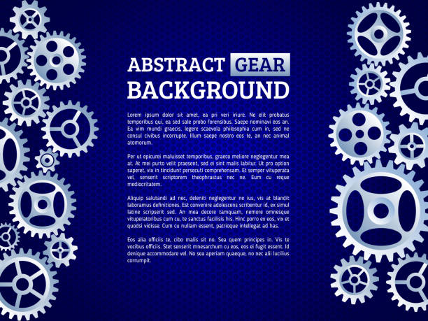 istock Abstract gears on the blue background. Modern design of background eps 10 874111528