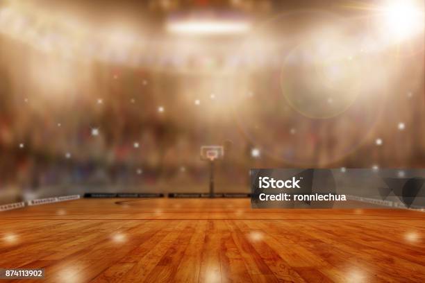 Basketball Arena With Copy Space Stock Photo - Download Image Now - Basketball - Sport, Sports Court, Stadium