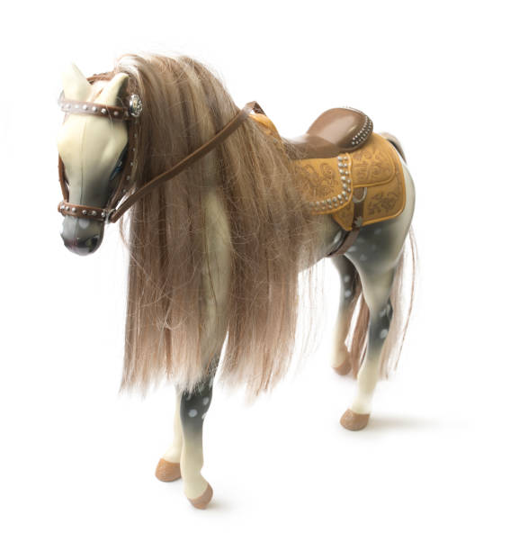 istock Plastic horse realistic toy - white background isolated 874114176
