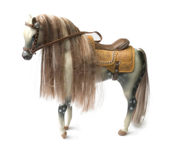 istock Plastic horse realistic toy - white background isolated 874114180