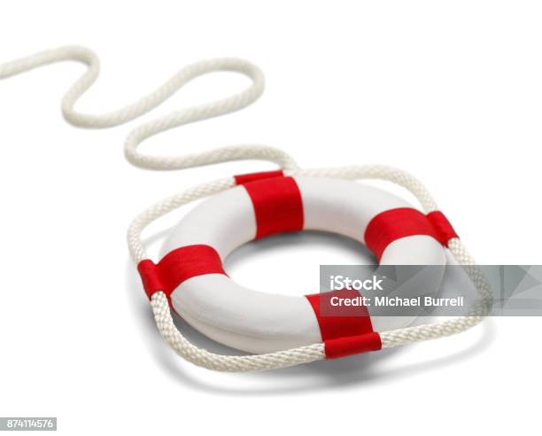 Life Preserver Stock Photo - Download Image Now - Life Belt, White Background, Assistance