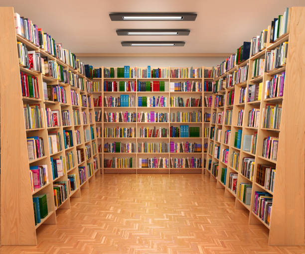 istock Bookshelf in book store 874115046