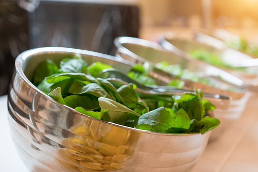 Fresh vegetable salad buffet