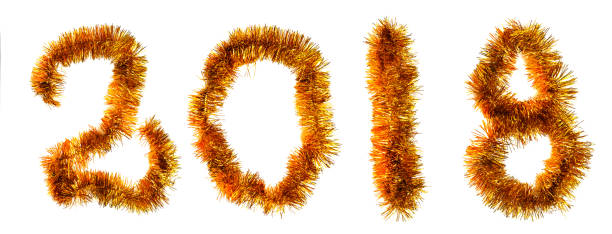 istock Happy new year text written with sparkle isolated on black background 874135320