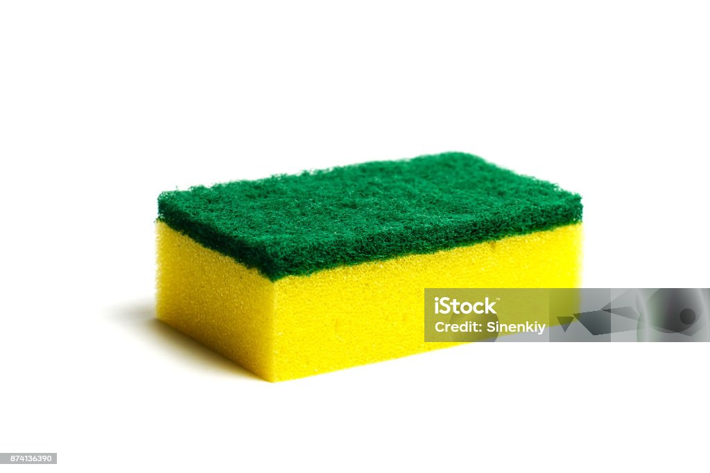 A kitchen sponge isolated on the white background - Royalty-free Esponja - Equipamento de Limpeza Foto de stock