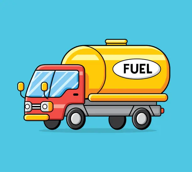 Vector illustration of Fuel truck vector.