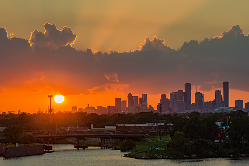 Houston, Texas. View from city docks