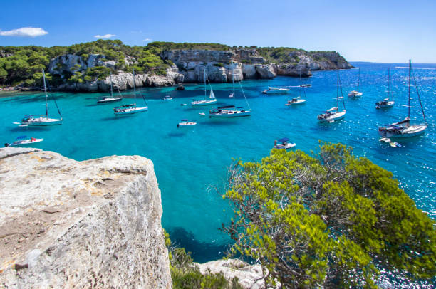 istock Boats and yachts on Macarella beach, Menorca, Spain 874139308