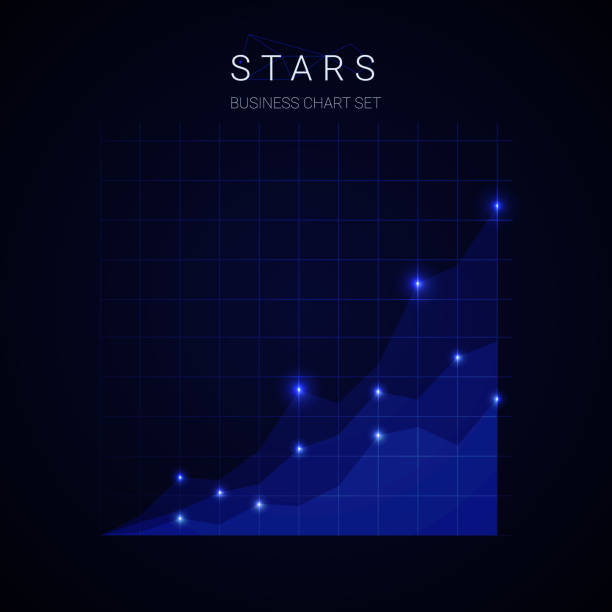 business star chart diagramm vektor auf blauem hintergrund wächst. - himmel grafiken stock-grafiken, -clipart, -cartoons und -symbole