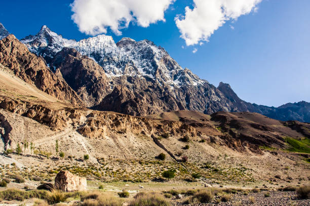 Karakoram Mountains View of the Karakoram mountain range in northern Pakistan and western China karakoram highway stock pictures, royalty-free photos & images