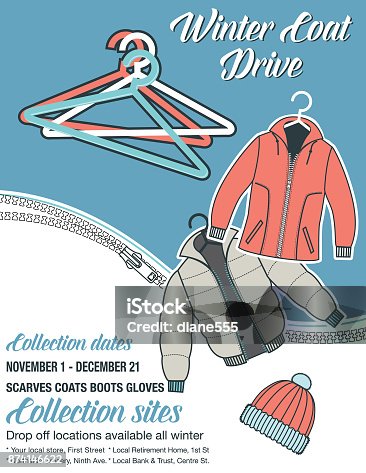 istock Winter Coat Drive Charity Poster template 874146622