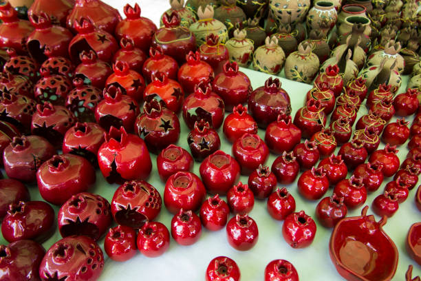 Various souvenirs from Armenia with pomegranate motif