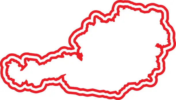 Vector illustration of Austria Outline