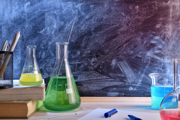 istock Classroom desk and blackboard of chemistry teaching general view 874157616