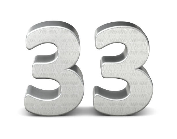 33 number 3d silver structure 3d rendering 33 number 3d silver structure 3d rendering number 33 stock pictures, royalty-free photos & images