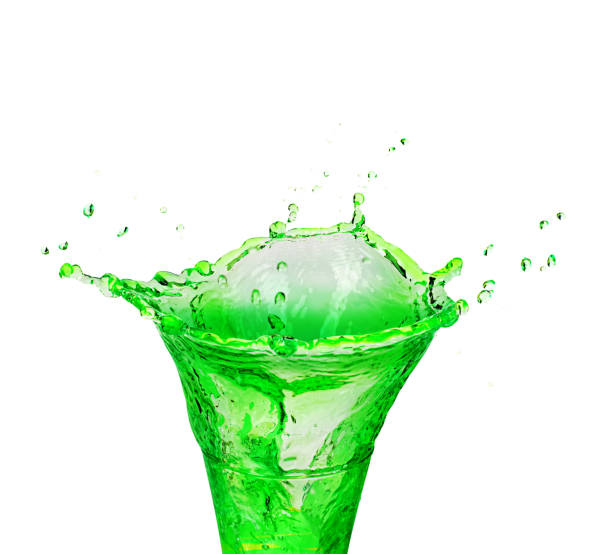 Splash Of Green Water Isolated On White Background Stock Photo - Download  Image Now - Dew, Mountain, Drink - iStock