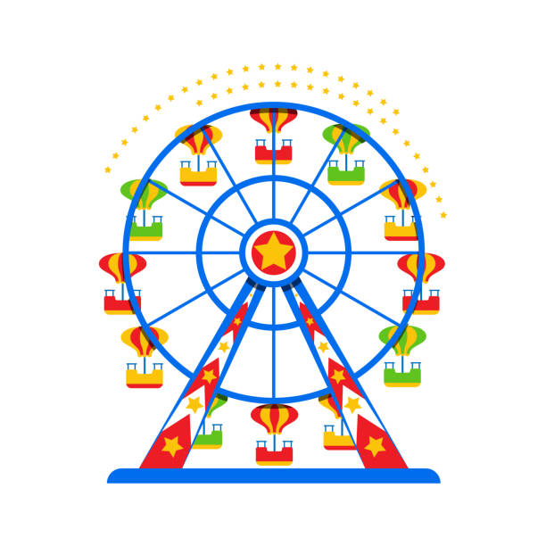 колесо обозрения - carnival park clip art wheel stock illustrations