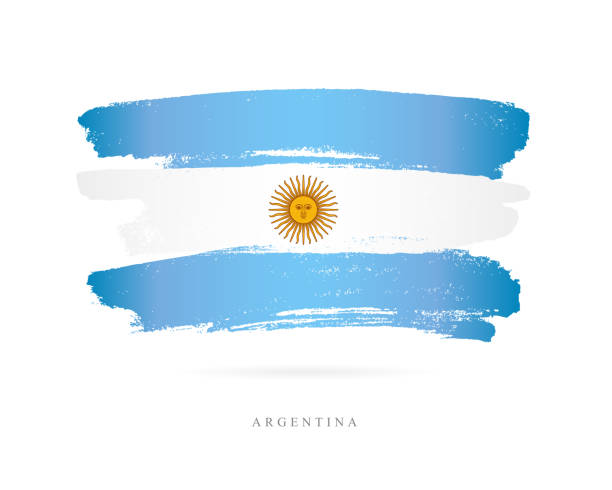 Flag of Argentina. Vector illustration Flag of Argentina. Vector illustration on white background. Beautiful brush strokes. Abstract concept. Elements for design. argentina stock illustrations