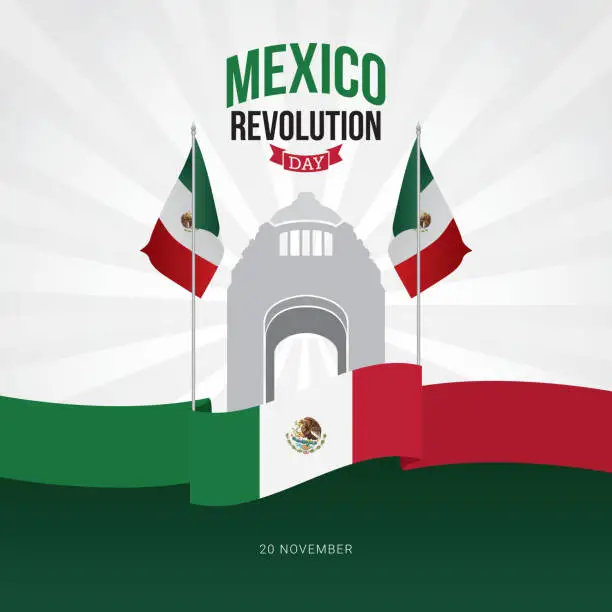 Vector illustration of Mexico Revolution Day Vector Design.