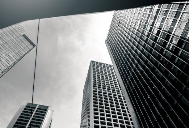 istock commercial building in Hong Kong with B&W color 874209232
