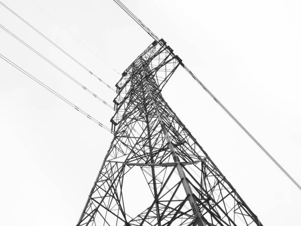 istock Skyward angle of a power line 874221694