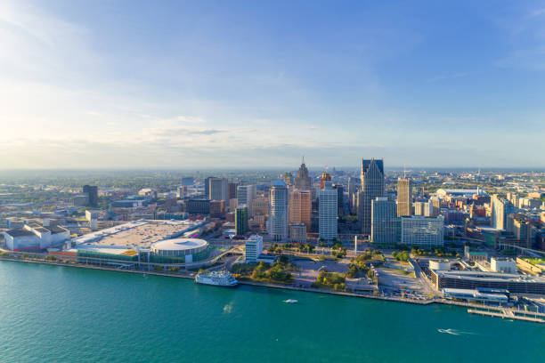 istock Detroit Aerial Panorama 874222288