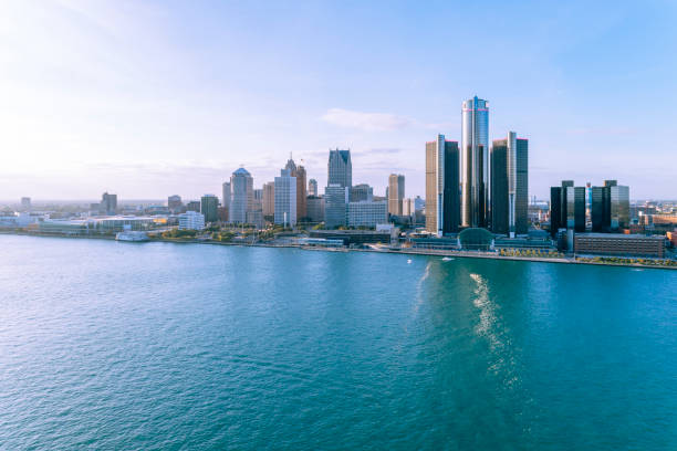 istock Detroit Aerial Panorama 874222294