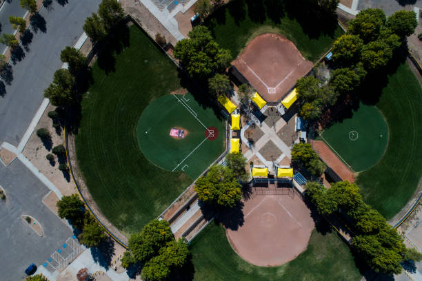 istock America's baseball practice range seen from the top. 874224980