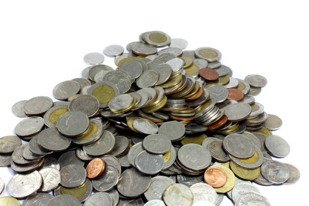istock Thai Baht coins. Studio shot isolated on white background. 874234588