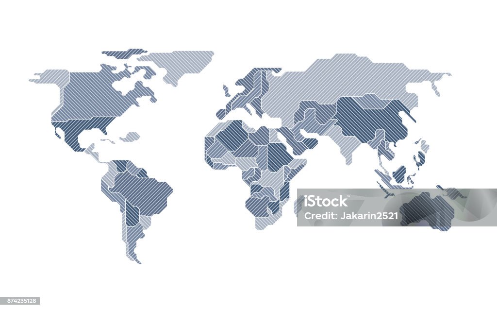 world map designed world map countries World Map stock vector