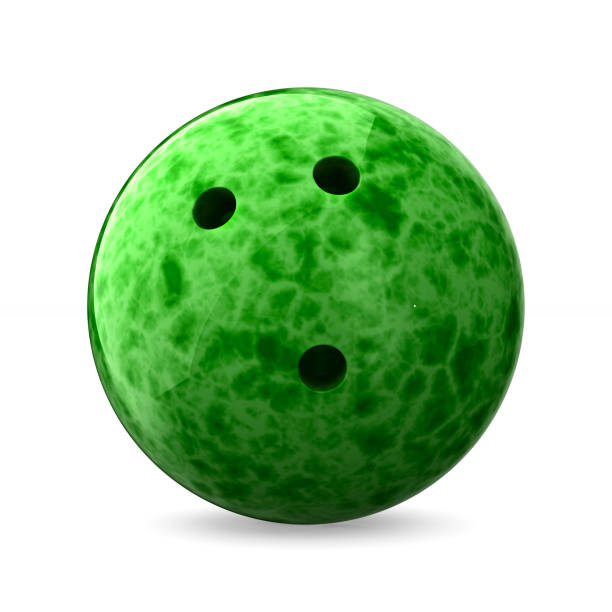 Golden bowling ball on white background