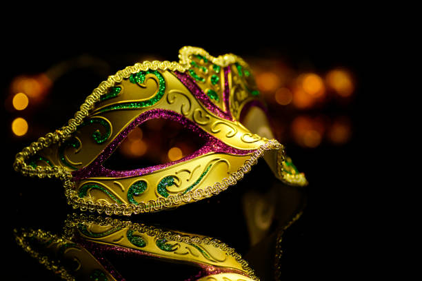 istock Masquerade venitian carnival mask, female theatrical feathers 874244740