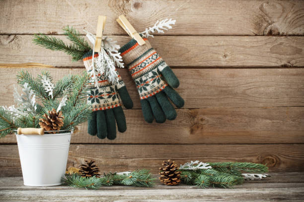 istock Christmas decorations on dark old wooden background 874244930