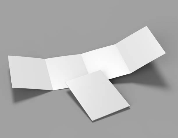 istock Double gate fold brochure blank white template for mock up and presentation design. 3d illustration. 874250410