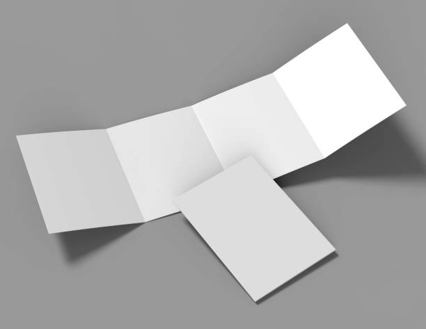 istock Double gate fold brochure blank white template for mock up and presentation design. 3d illustration. 874250574