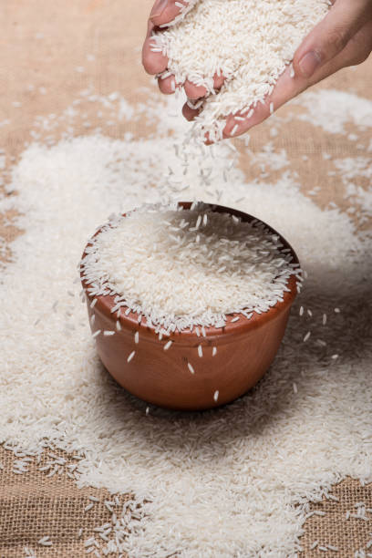 istock Rice in spoon and bowl. Jasmine Rice, Thai Rice, White Rice. 874251616
