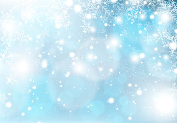 겨울 눈이 크리스마스 배경 - motion snowflake backgrounds blue stock illustrations